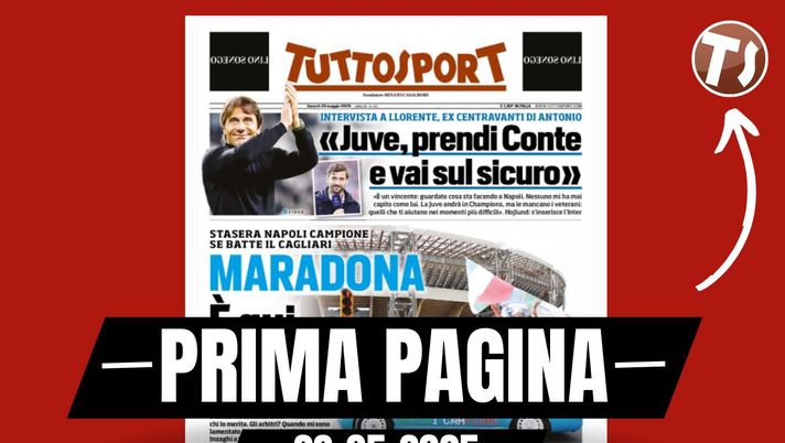 Prima pagina Tuttosport: conti in rosso, il Milan vede nero