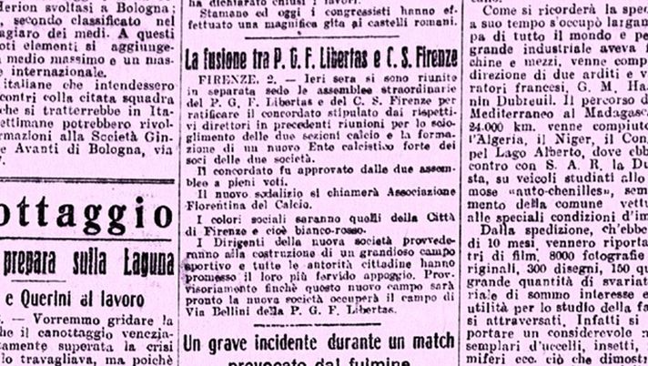 Il 28 aprile 1926 nasceva l’Associazione Fiorentina del Calcio - immagine 1