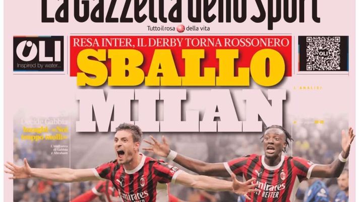 PRIMA PAGINA GAZZETTA DELLO SPORT OGGI: “Inzaghi al rinnovo, ci metto la firma”