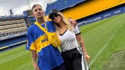 Wanda Nara “tradisce” il figlio Valentino: in posa con L-Gante nello stadio del Boca