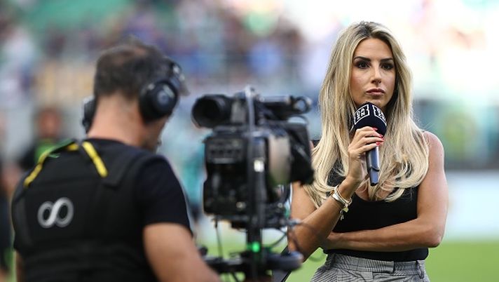 MILAN, ITALY - SEPTEMBER 10: Giorgia Rossi of DAZN looks on before the Serie A match between FC Internazionale and Torino FC at Stadio Giuseppe Meazza on September 10, 2022 in Milan, Italy. (Photo by Marco Luzzani/Getty Images)  Milan-Bologna