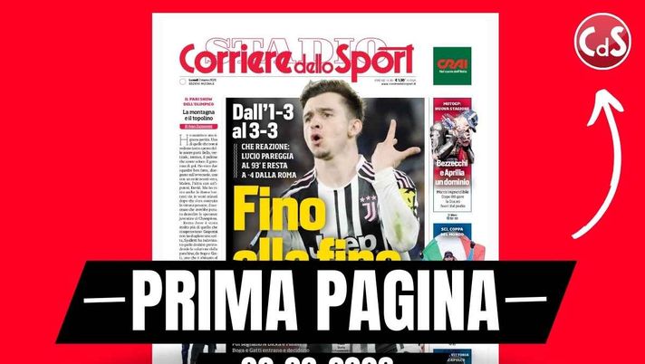 Il Corriere dello Sport, la prima pagina di oggi, lunedì 2 marzo 2026 Prima pagina Corriere dello Sport: 'Milan, il bello arriva all'89'. 'Ora l'Inter''