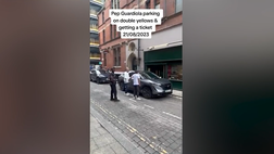 VIDEO Guardiola multato, il vigile chiede una foto al tecnico: “Devi pagarmi…”