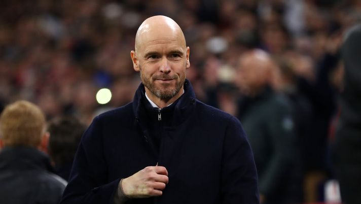 AMSTERDAM, NETHERLANDS - FEBRUARY 13: Erik Ten Hag, Manager of Ajax looks on prior to the UEFA Champions League Round of 16 First Leg match between Ajax and Real Madrid at Johan Cruyff Arena on February 13, 2019 in Amsterdam, Netherlands.  (Photo by Lars Baron/Getty Images)  Manchester United