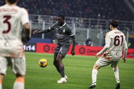 Youssouf Fofana in azione durante la sfida tra Milan e Roma a San Siro (Foto di Giuseppe Cottini/AC Milan via Getty Images) Fofana