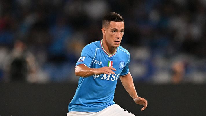 NAPLES, ITALY - AUGUST 27: Giacomo Raspadori of SSC Napoli during the Serie A TIM match between SSC Napoli and US Sassuolo at Stadio Diego Armando Maradona on August 27, 2023 in Naples, Italy. (Photo by Francesco Pecoraro/Getty Images) raspadori
