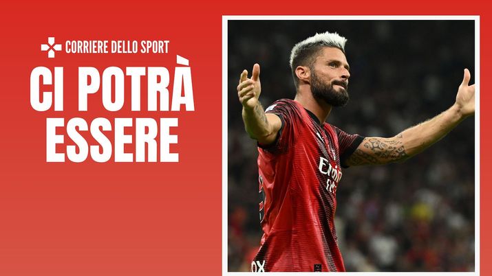 Olivier Giroud (attaccante AC Milan) giocherà il derby Inter-Milan di sabato pomeriggio | News (Getty Images) Derby Inter Milan Giroud