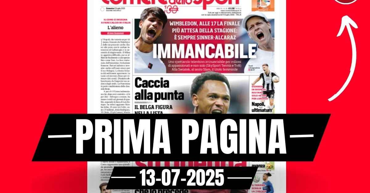 Prima pagina Corriere dello Sport: Brown, Mou beffa il Milan Prima pagina Corriere dello Sport: Brown, Mou beffa il Milan