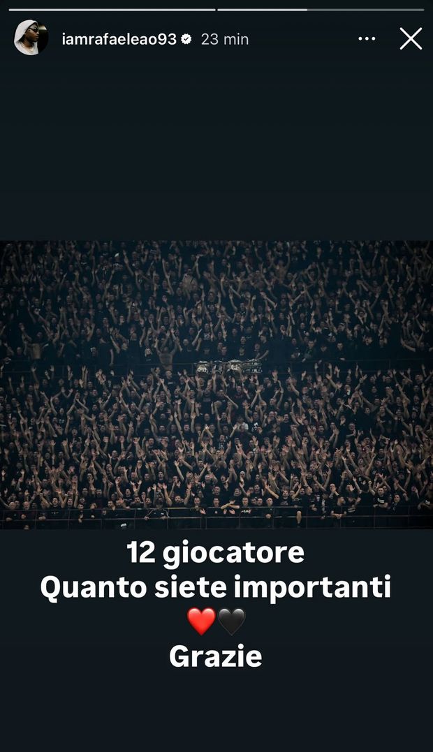 milan-napoli-leao-san-siro-serie-a-instagram-story-curva-sud-tifosi