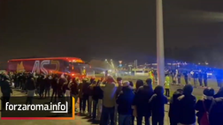 Juventus-Roma, l’arrivo in pullman dei giallorossi allo Stadium