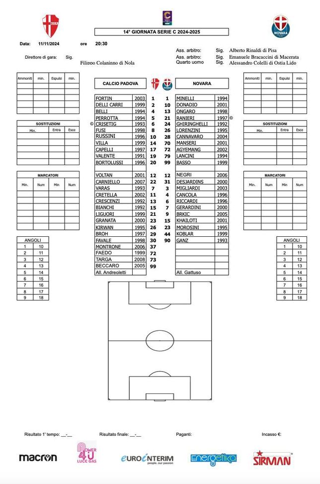 FINALE | PADOVA-NOVARA 2-1 (11′ Bortolussi, 44′ Capelli, 75′ Lorenzini) - immagine 4