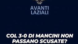 Mancini saluta la coppa…sui social è delirio laziale…
