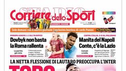 PRIMA PAGINA CORRIERE DELLO SPORT OGGI: “Manita del Napoli. Conte, c’è la Lazio”