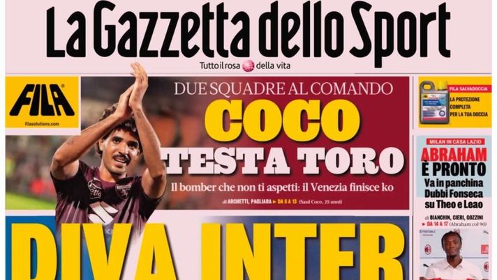 PRIMA PAGINA GAZZETTA DELLO SPORT OGGI: “Inzaghi al rinnovo, ci metto la firma”