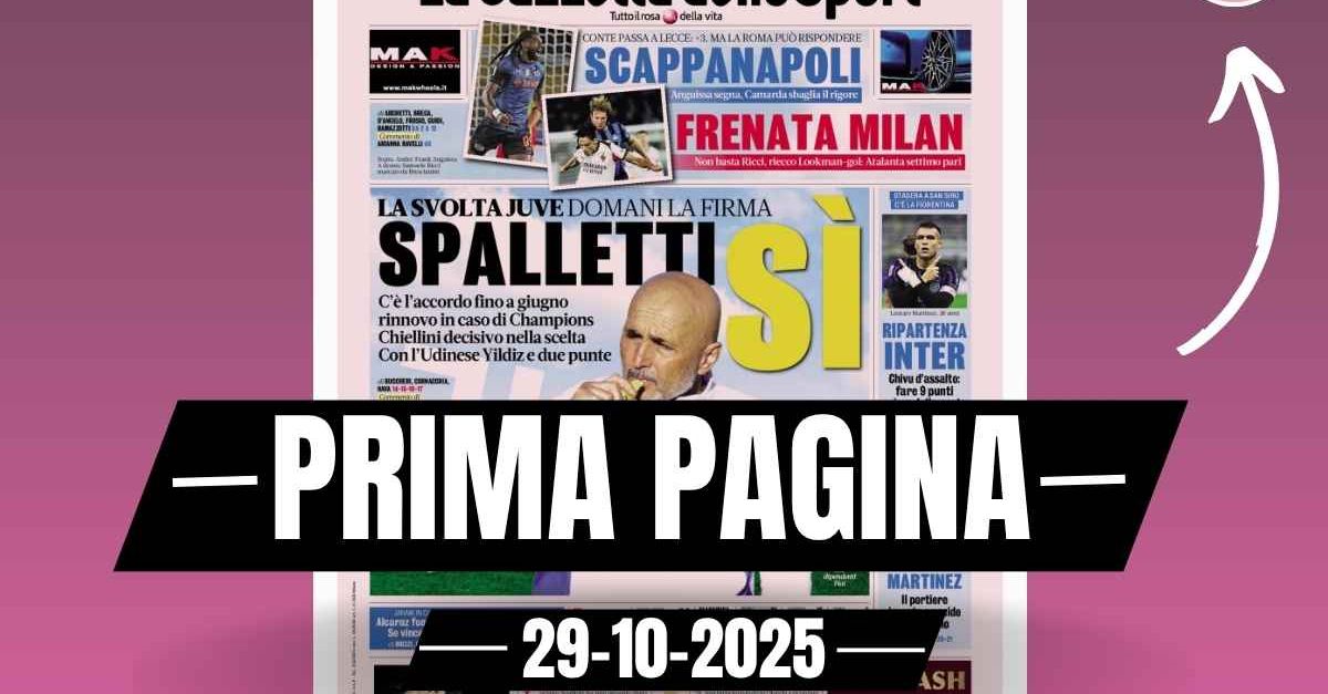 prima pagina gazzetta dello sport frenata milan non basta ricci riecco lookman da Pianetamilan.it prima pagina gazzetta dello sport frenata milan non basta ricci riecco lookman
