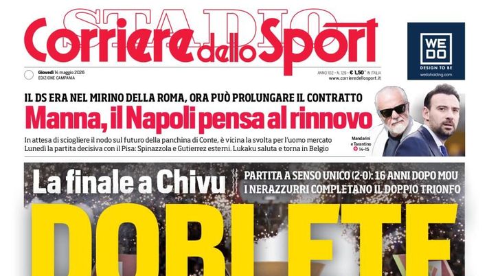 Prime pagine giornali sportivi oggi: il Napoli sui media- immagine 1