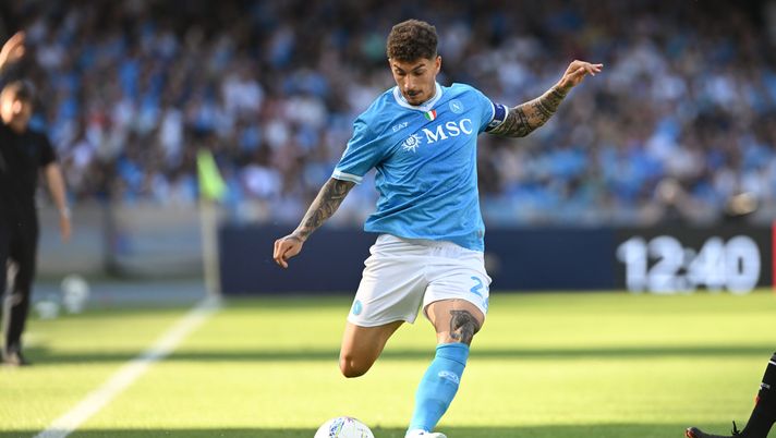 NAPLES, ITALY - MAY 24: Giovanni Di Lorenzo in action during the Serie A match between SSC Napoli and Udinese Calcio at Stadio Diego Armando Maradona on May 24, 2026 in Naples, Italy. (Photo by SSC Napoli/SSC Napoli) Di Lorenzo Napoli