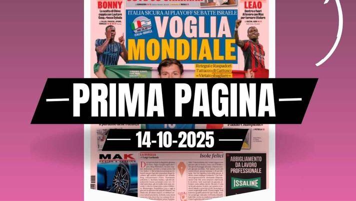 Prima pagina Gazzetta dello Sport: 'Leao dentro o fuori. A lavoro con Allegri per tornare titolare'