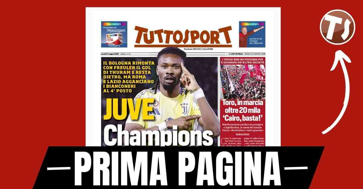Prima pagina Tuttosport: “Juventus, Champions da paura” Prima pagina Tuttosport: “Juventus, Champions da paura”