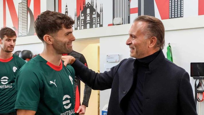 Gerry Cardinale (managing partner RedBird e proprietario AC Milan) con Christian Pulisic a Milanello | Milan News Blitz di Cardinale a 'Casa Milan' e Milanello: il racconto della giornata del numero uno di RedBird