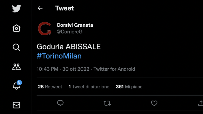 Torino-Milan 2-1, le reazioni social: “Goduria Abissale” - immagine 1