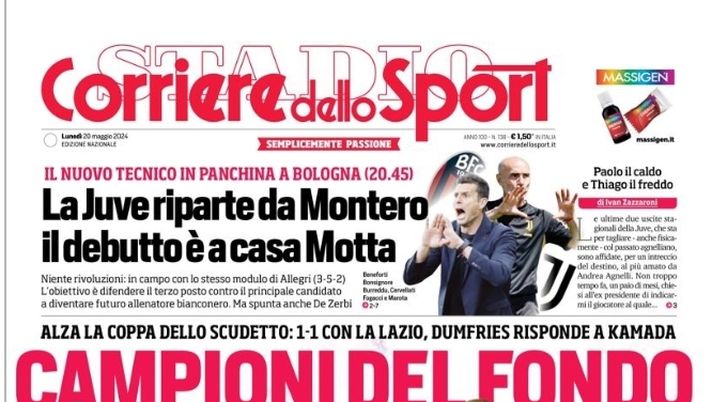 EDICOLA / CdS: I campioni del fondo. Inter fa festa. Zhang ai saluti - immagine 1