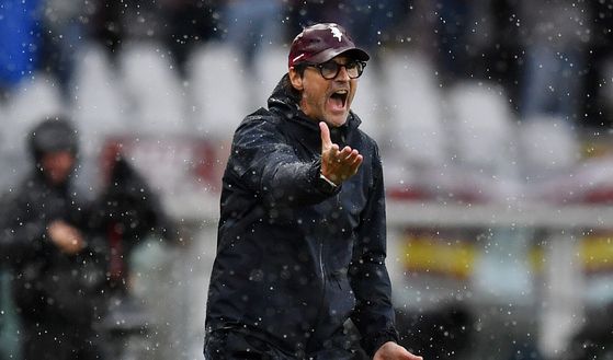 TURIN, ITALY - MAY 11: Paolo Vanoli, Head Coach of Torino, gestures during the Serie A match between Torino and FC Internazionale at Stadio Olimpico di Torino on May 11, 2025 in Turin, Italy. (Photo by Valerio Pennicino/Getty Images)