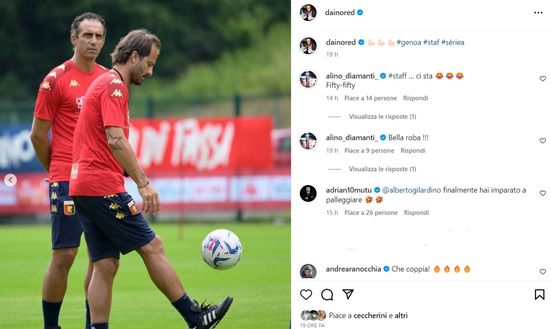 FOTO – Gilardino con Dainelli al Genoa. E Mutu sfotte: “Finalmente palleggi”- immagine 2