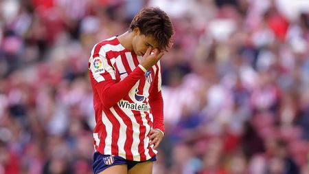 MADRID, SPAIN - NOVEMBER 06: Joao Felix of Atletico de Madrid reacts during the LaLiga Santander match between Atletico de Madrid and RCD Espanyol at Civitas Metropolitano Stadium on November 06, 2022 in Madrid, Spain. (Photo by Gonzalo Arroyo Moreno/Getty Images)