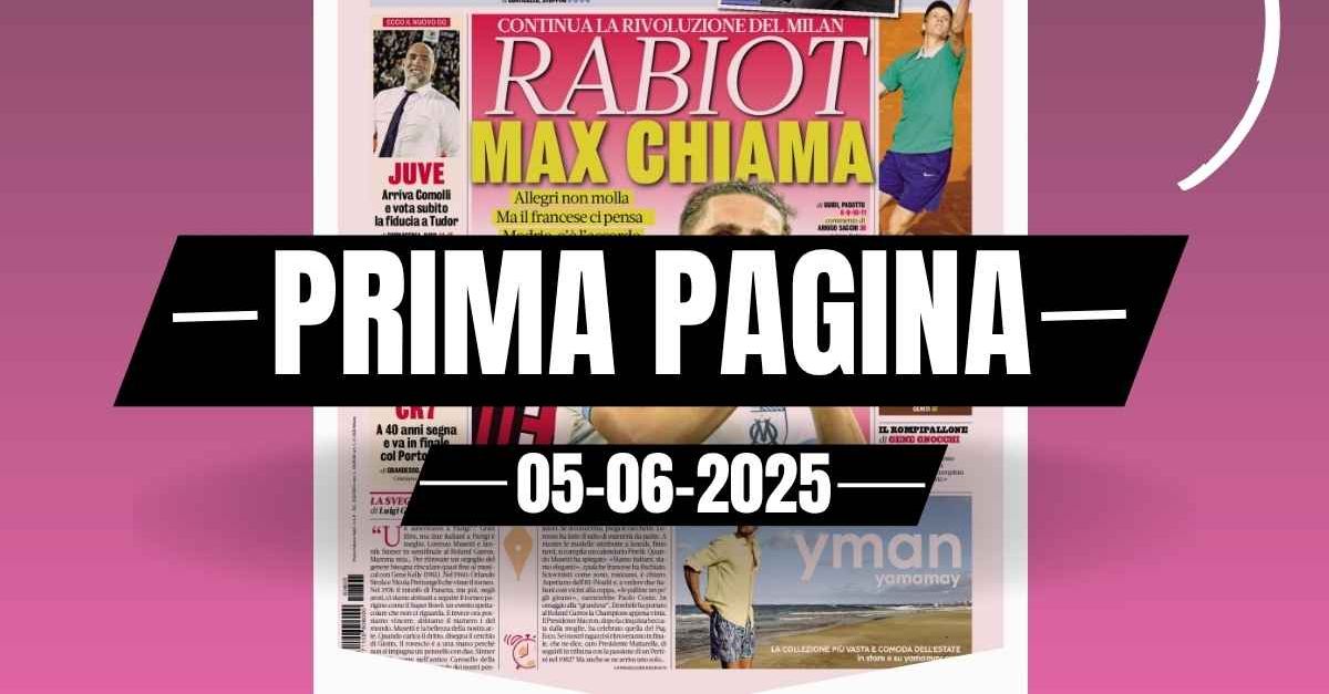 Prima pagina Gazzetta dello Sport: “Milan, Allegri chiama Rabiot” Prima pagina Gazzetta dello Sport: “Milan, Allegri chiama Rabiot”
