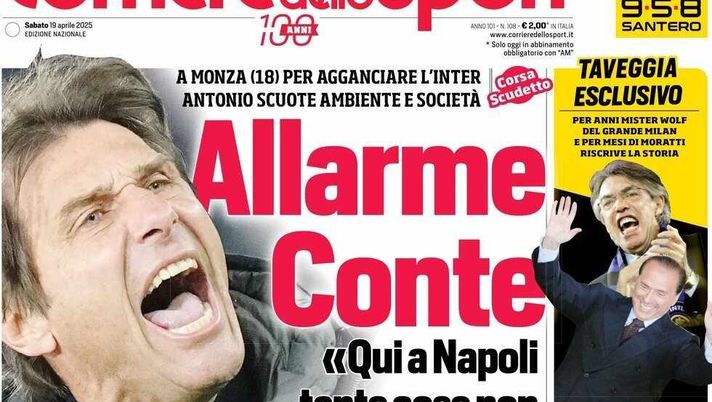 prima pagina corriere dello sport oggi