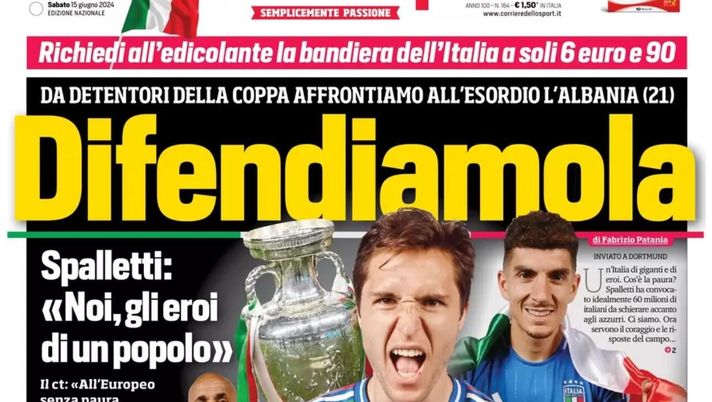 prima pagina corriere dello sport oggi