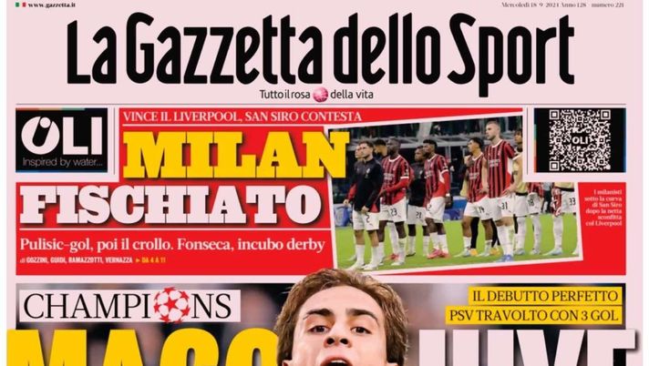 PRIMA PAGINA GAZZETTA DELLO SPORT OGGI: “Inzaghi al rinnovo, ci metto la firma”
