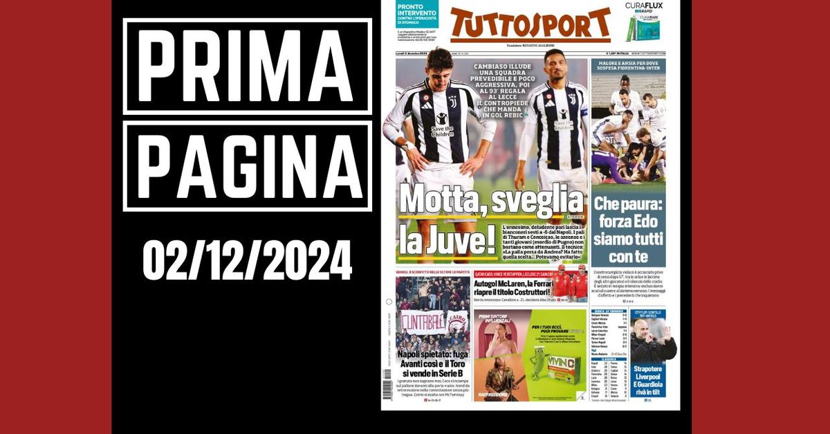 Prima pagina Tuttosport: “Che paura per Bove: forza Edo”