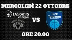 Basket, Trento-Turk Telekom: dove vedere l’Eurocup A in Tv e in Streaming LIVE