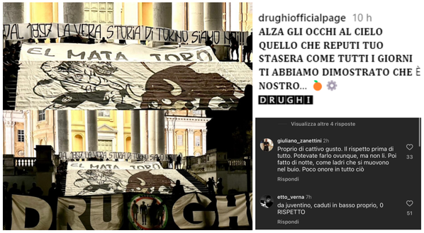 Derby di Torino, striscione provocatorio dei Drughi a Superga: indignazione social- immagine 2