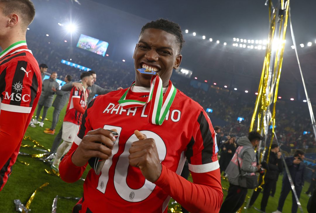 Rafael Leao Festeggiamenti derby Inter-Milan 2-3 Supercoppa italiana 2025