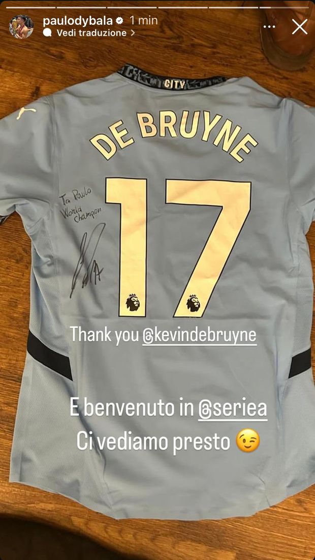 Dybala accoglie De Bruyne: “Benvenuto in Serie A, ci vediamo presto” – FOTO- immagine 2