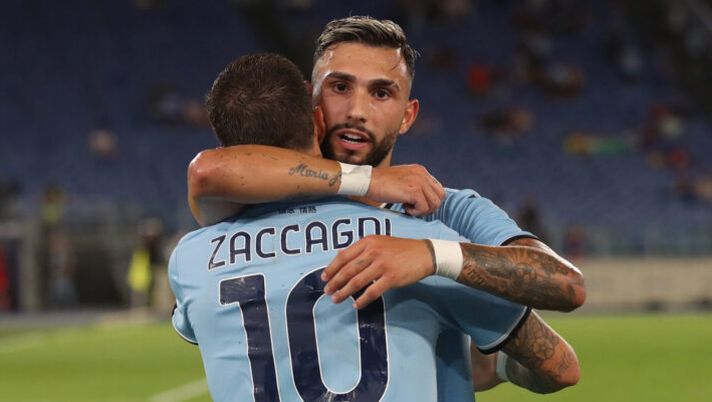 ROME, ITALY - AUGUST 18: Mattia Zaccagni with his teammate Valentin Castellanos of SS Lazio celebrates after scoring the team's second goal from penalty spot during the Serie A match between SS Lazio and Venezia at Stadio Olimpico on August 18, 2024 in Rome, Italy. (Photo by Paolo Bruno/Getty Images) Tutti i rigoristi per il fantacalcio, squadra per squadra: come cambiano ora le gerarchie - immagine 1