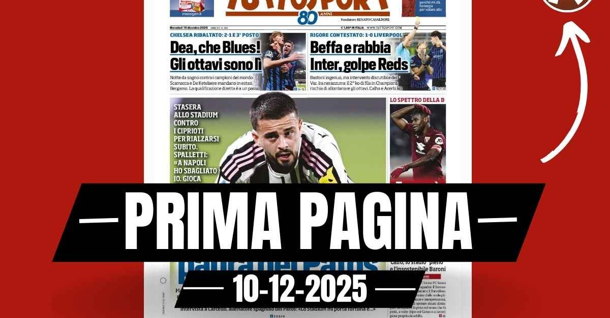 Prima pagina Tuttosport: “Allegri, Leao non ha fatto crac. Milan Como a ‘San Siro’?”