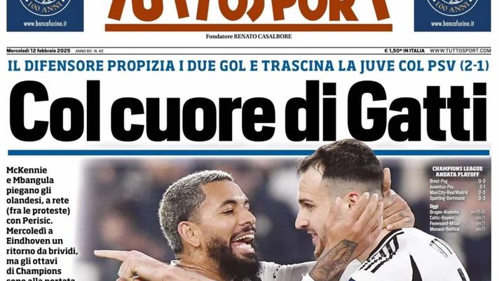 prima pagina tuttosport oggi