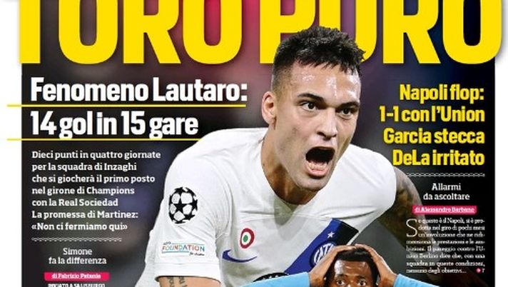 EDICOLA / CdS: Toro puro. A Salisburgo decide l’argentino: Inter già agli ottavi - immagine 1