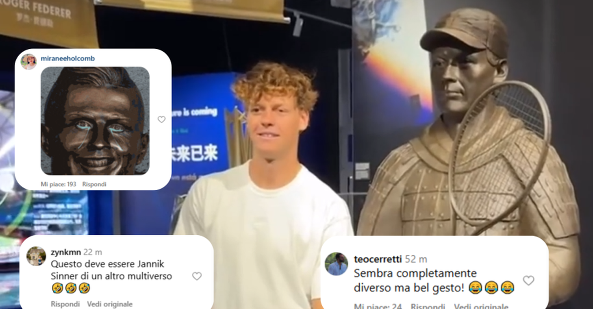 VIDEO / La statua di Sinner divide il web: flop colossale o genialata?
