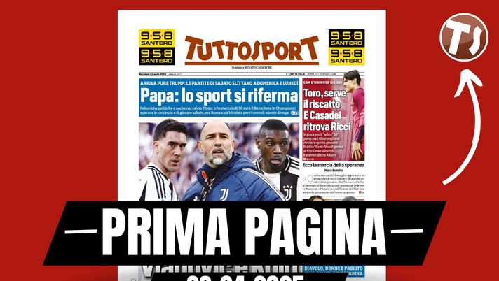 Prima pagina Tuttosport: 'Inter-Milan, nel derby c'è da farsi male'