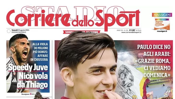 LA PRIMA PAGINA CORRIERE DELLO SPORT OGGI: “Maratona Lukaku, Manna resta a Londra” - immagine 1