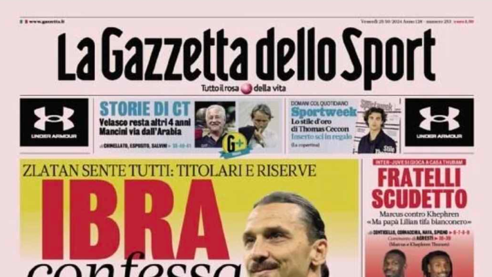 PRIMA PAGINA GAZZETTA DELLO SPORT: “Ibra confessa il Milan” - immagine 1