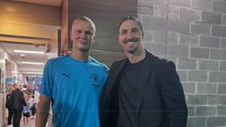 Haaland, la foto dopo Milan-City: “Con la leggenda Ibrahimovic”