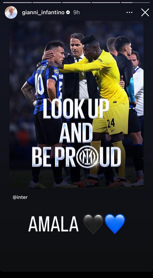 Infantino applaude l’Inter sconfitta dal City. Il commento “Amala” scatena i social- immagine 3