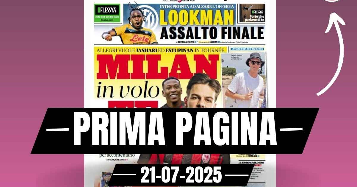 Prima pagina Gazzetta dello Sport: “Milan, in volo da te” Prima pagina Gazzetta dello Sport: “Milan, in volo da te”