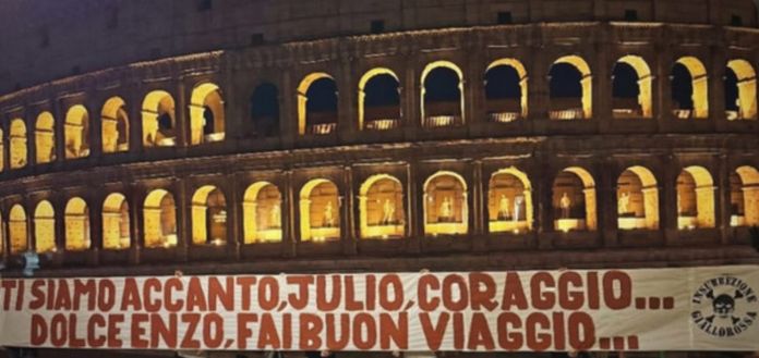 “Roma tua ti stringe forte, Julio”: striscione dei tifosi per il piccolo Enzo- immagine 3